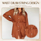 Women's Solid Color Long Sleeve Shirt Suit