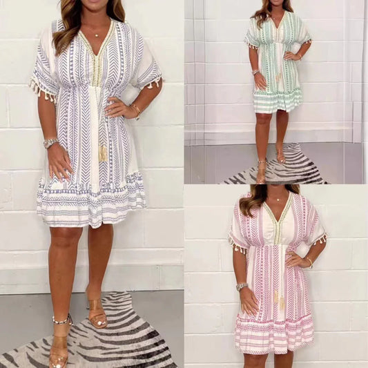 Ethnic Style Casual Printed Dress