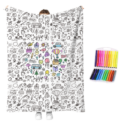 🎨✨LAST DAY SALE 60% OFF!!⚡Creative Cozy Coloring Blanket Kit🎨✨