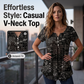 🌺Summer Hot Sale 50% OFF💐Plus Size Women V‑Neck Short‑Sleeve Top Paisley Print Pleated Loose Tunic, Flattering For Curvy Figures