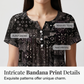 🌺Summer Hot Sale 50% OFF💐Plus Size Women V‑Neck Short‑Sleeve Top Paisley Print Pleated Loose Tunic, Flattering For Curvy Figures