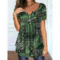 🌺Summer Hot Sale 50% OFF💐Plus Size Women V‑Neck Short‑Sleeve Top Paisley Print Pleated Loose Tunic, Flattering For Curvy Figures