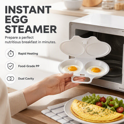 🥳Buy 1 Get 1 Free ! 🥗🎁Microwave Egg Poacher –  Dual‑cavity, non‑stick & easy clean. Healthier than frying – stock up & save! 🏠✅