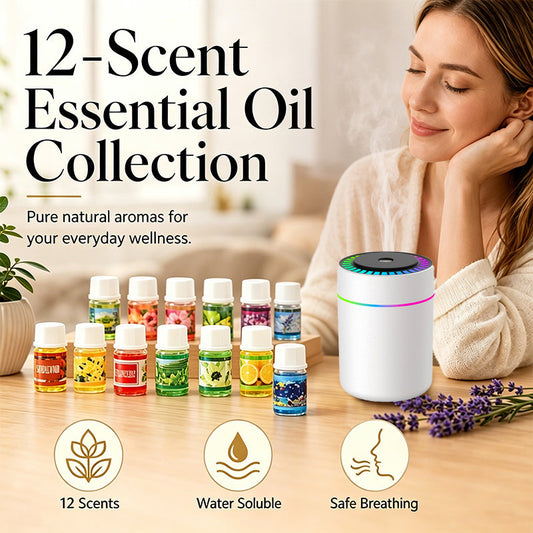 🎁Gift‑Ready Aromatherapy Set - 62% OFF⚡Aroma Diffuser + 12‑Pack Fragrance Essential Oils Kit