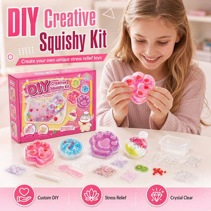 🎁Gift Idea Hot Sale 60% OFF🔥Kids DIY Cat Claw Squishy Toy Kit Make Your Own Stress‑Relief Fried Ice Squishy