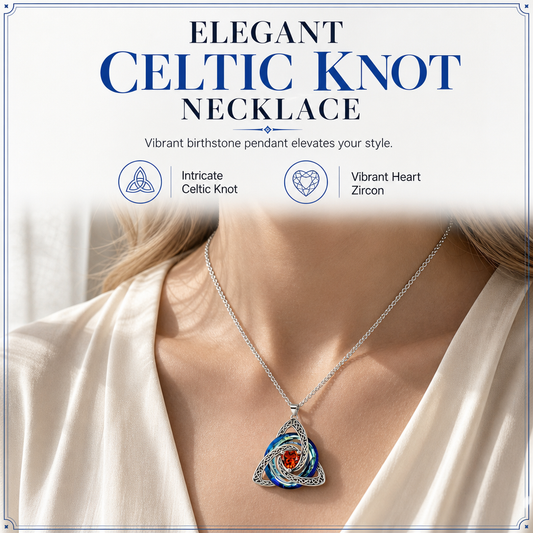 🔮LAST DAY SALE ONLY ￡6.99!!💕🎁Women's Celtic Knot Birthstone Pendant Necklace