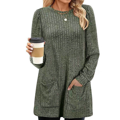📢📢DISSCOUNT 50% & BUY 2 FREE SHIPPING!!💖2026 Autumn’s Sale ✨🍂Women's Cozy Mid-Length Ribbed Knit Top
