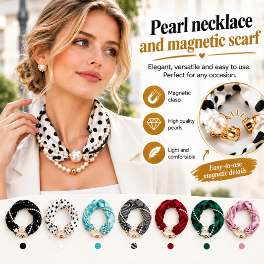 🎁🎄Christmas Sale 60% OFF!💞50K+ SOLD!✨Women's Elegant Magnetic Pearl Scarf Necklace