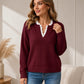 🌸Last day of the event——Hot Sale 50% OFF！！！💖Women's Mock Neck Lace Trim Knit Sweater