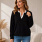 🌸Last day of the event——Hot Sale 50% OFF！！！💖Women's Mock Neck Lace Trim Knit Sweater