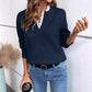 🌸Last day of the event——Hot Sale 50% OFF！！！💖Women's Mock Neck Lace Trim Knit Sweater